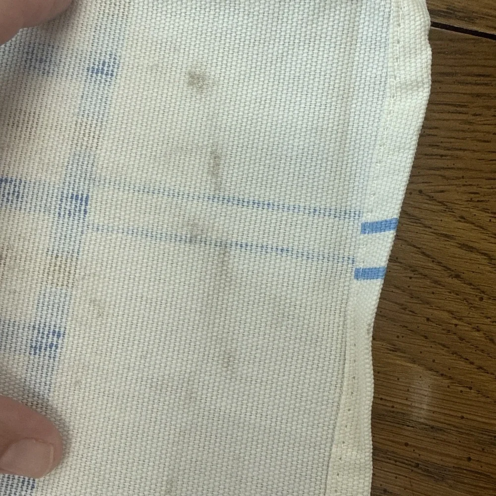 Vintage Italian Tablecloth Embroidered Salt Pepper Plaid 100% Cotton 56x93 Italy